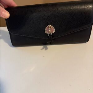 Kate Spade Black Clutch with Spade Emblem
